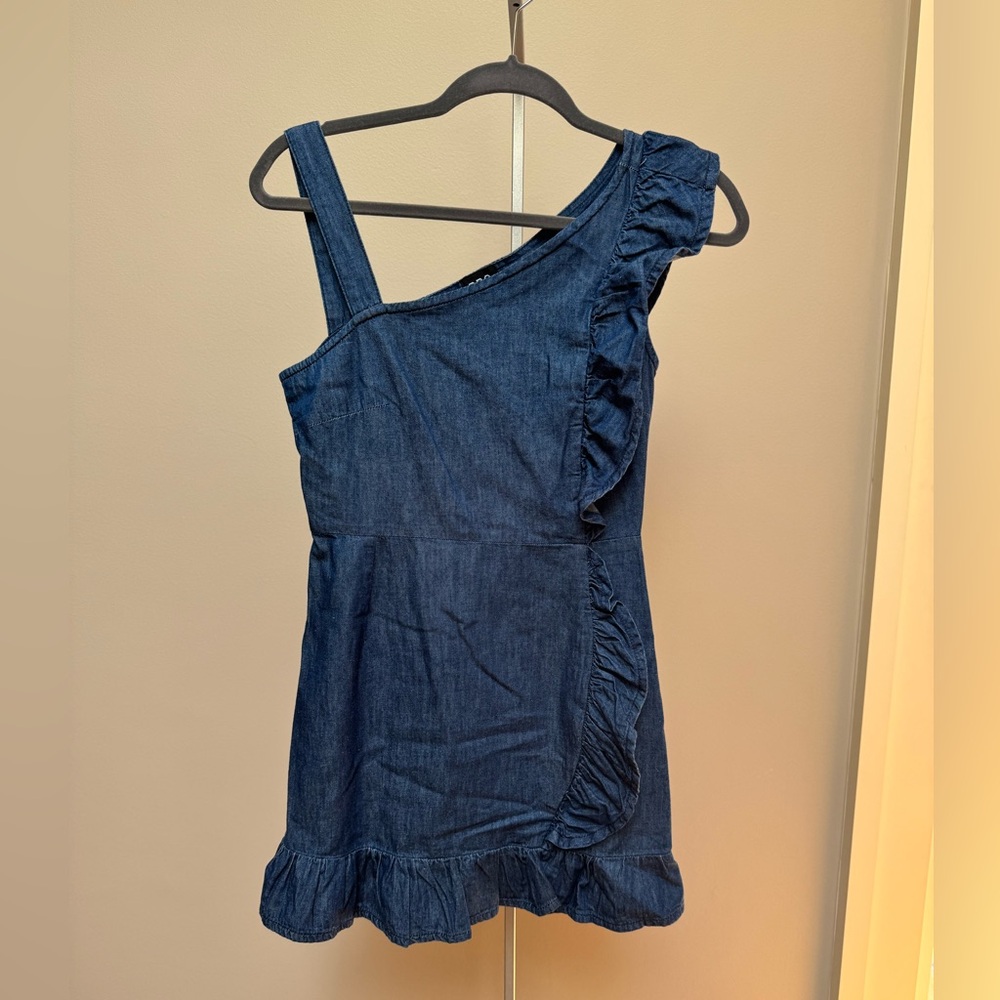 BDG One Shoulder Denim Dress - Blue